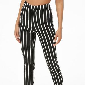 High waisted Stretch Striped Pants